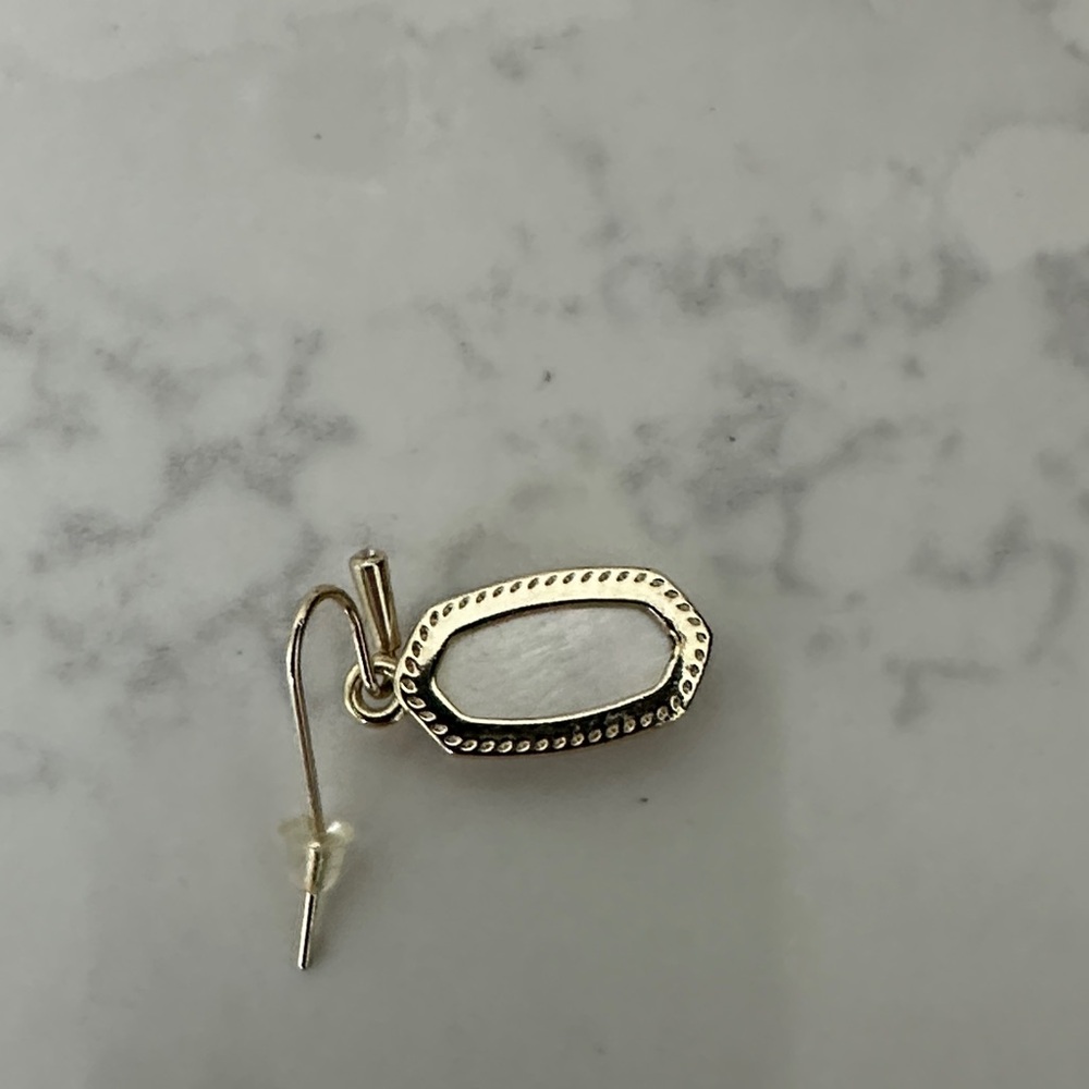 Kendra Scott Gold Earrings with Soft White stones - Picture 2 of 3